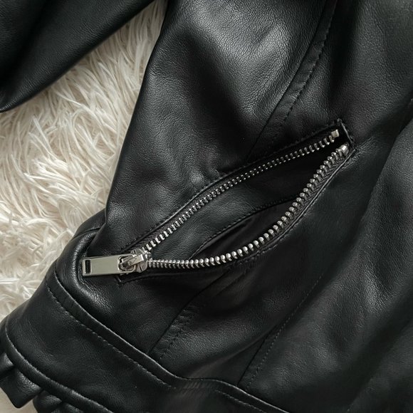 Zara Ruffled Faux Leather Jacket - Trafaluc - Picture 11 of 15